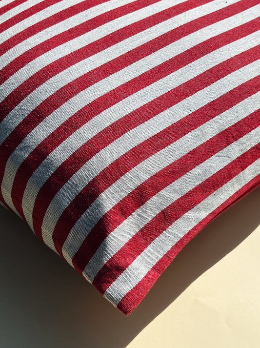 Striped Red Cushion Cover