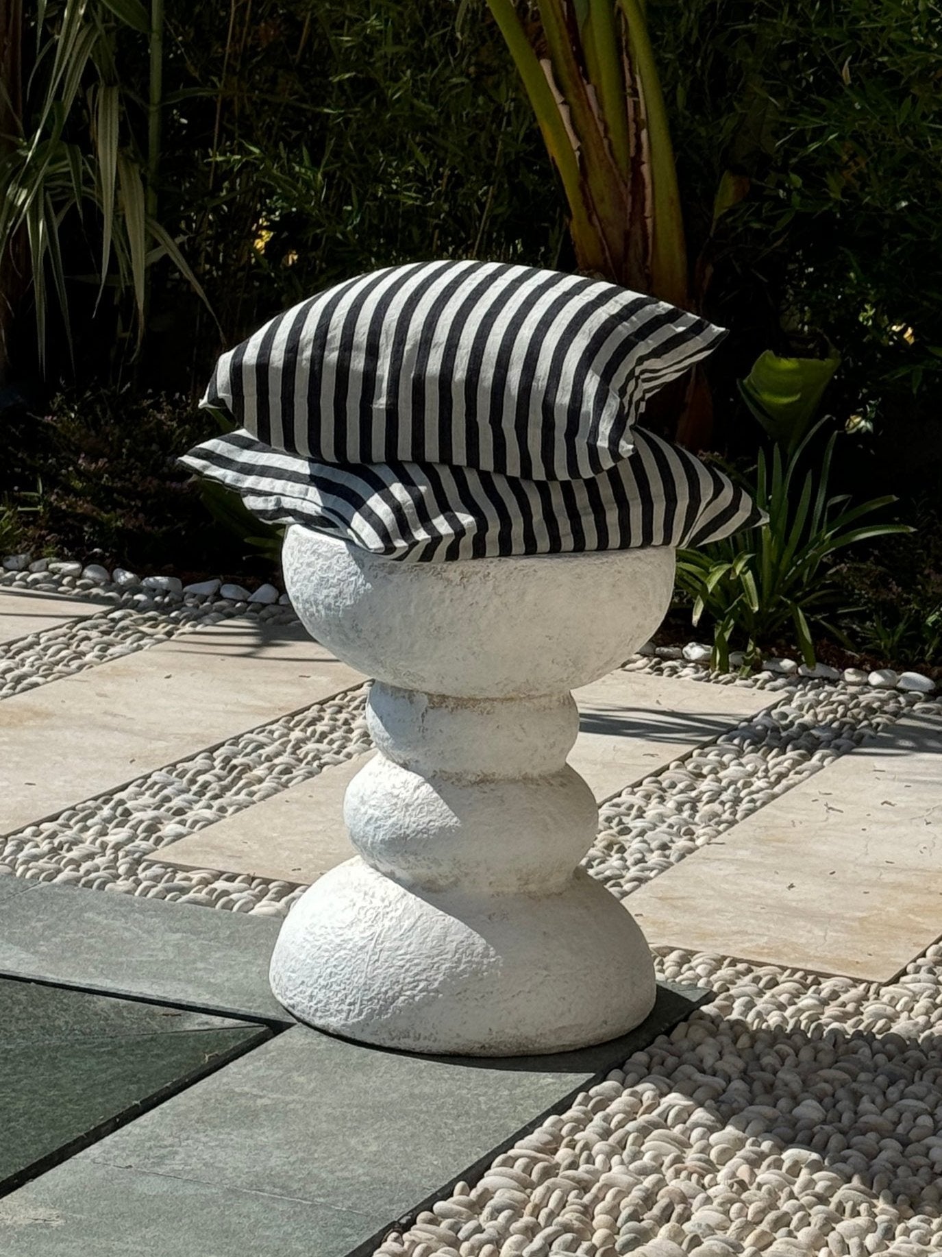 Striped Black Cushion Cover
