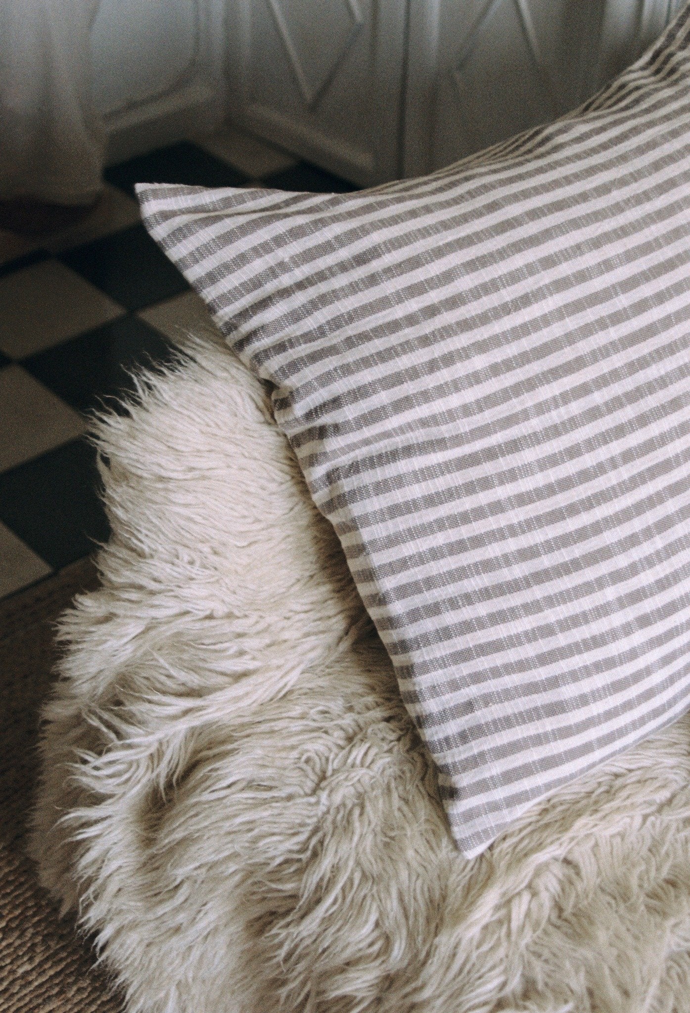 Housse de Coussin Striped Grey