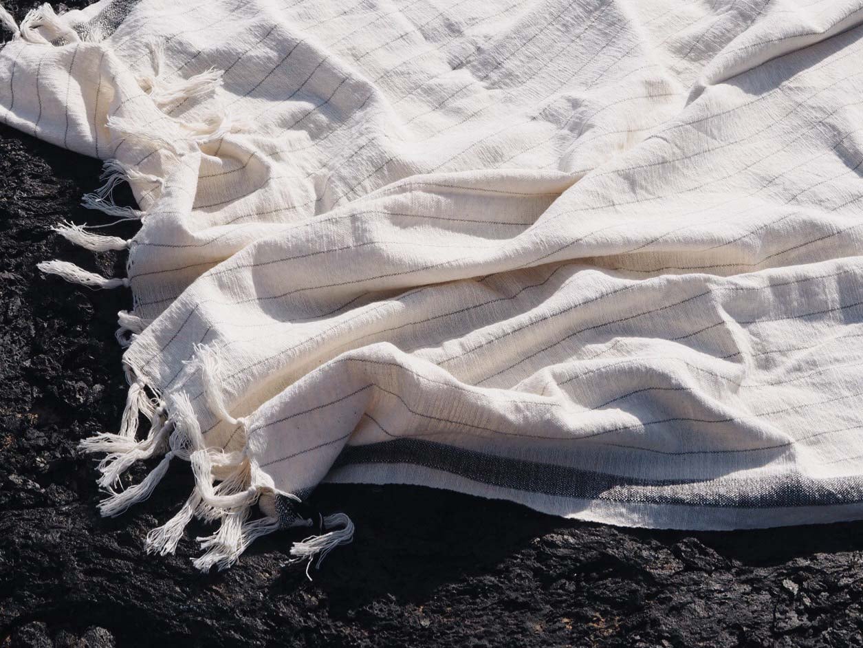 bahia black natural fibers beach towel