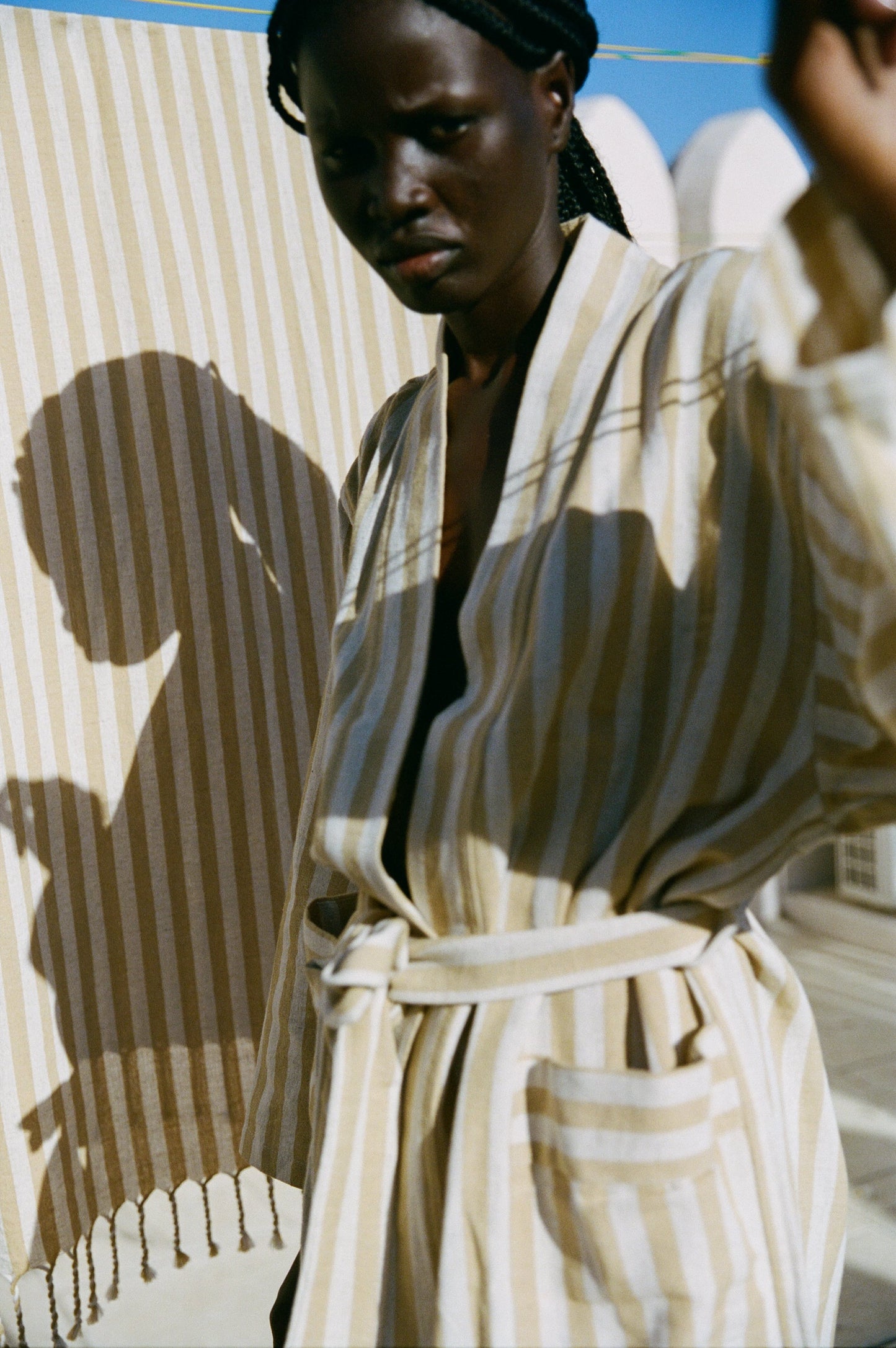 Striped Mustard Robe