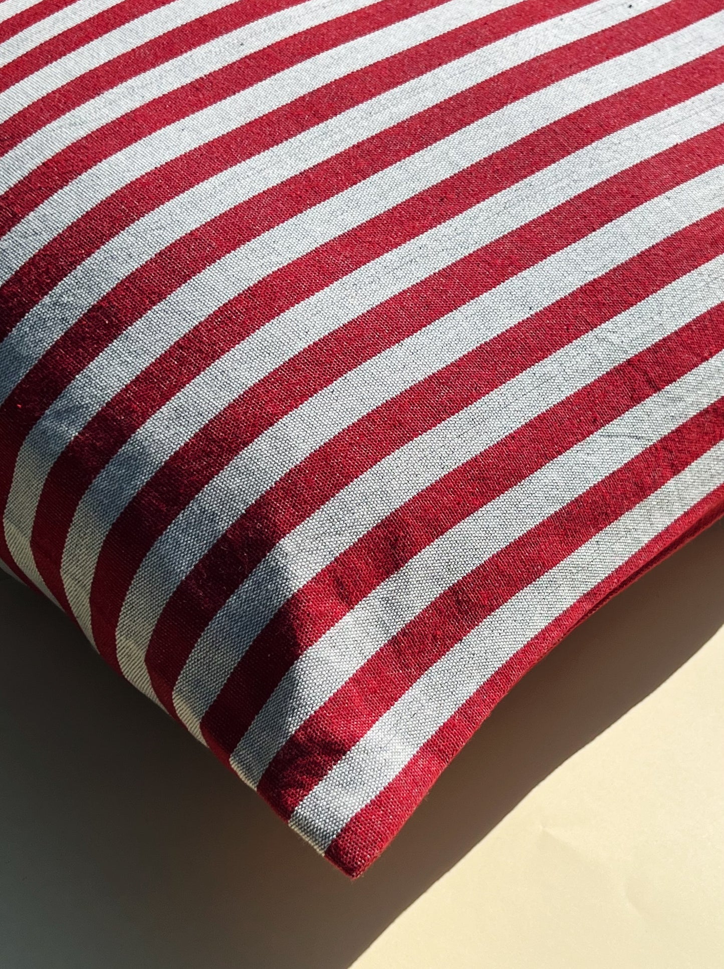 Striped Red Cushion Cover