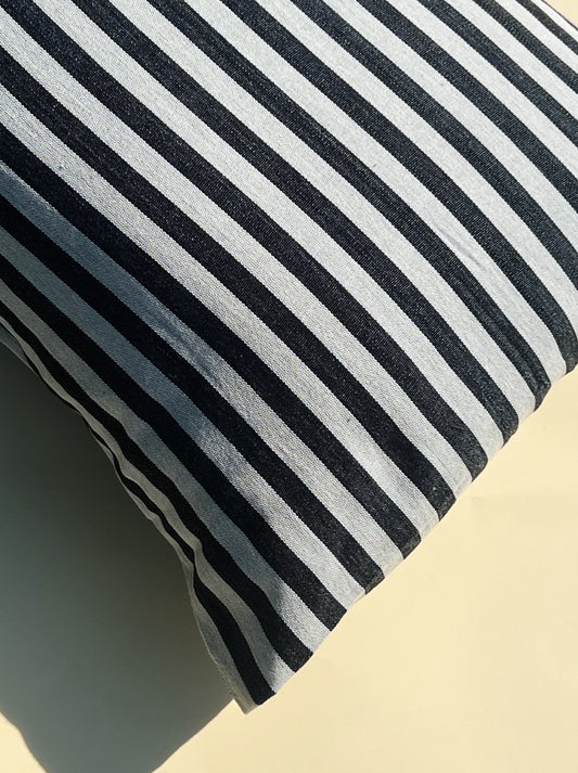Striped Black Cushion Cover