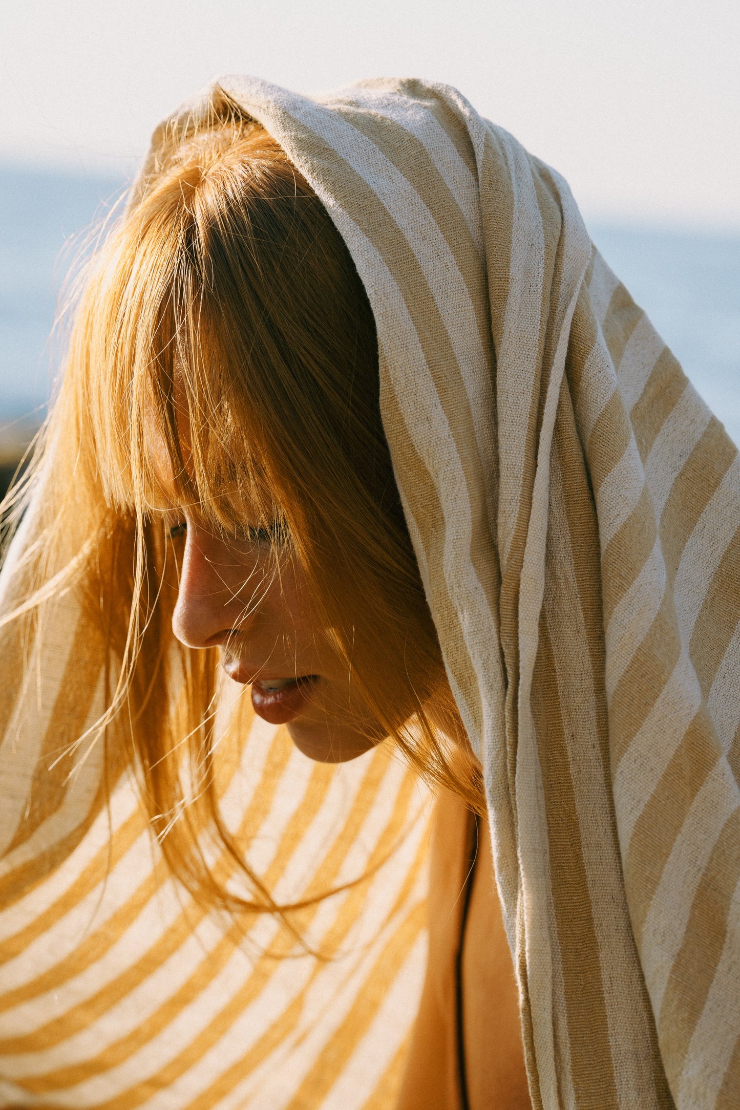 Striped Mustard Towel