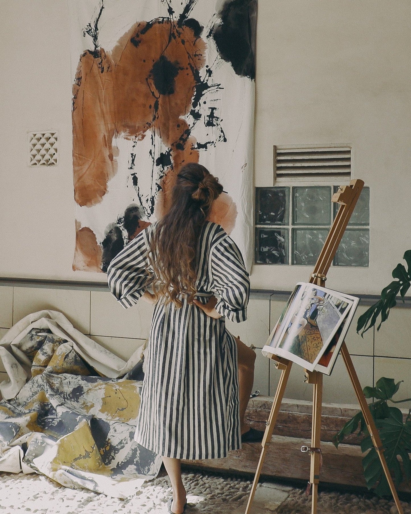 Robe Striped Black
