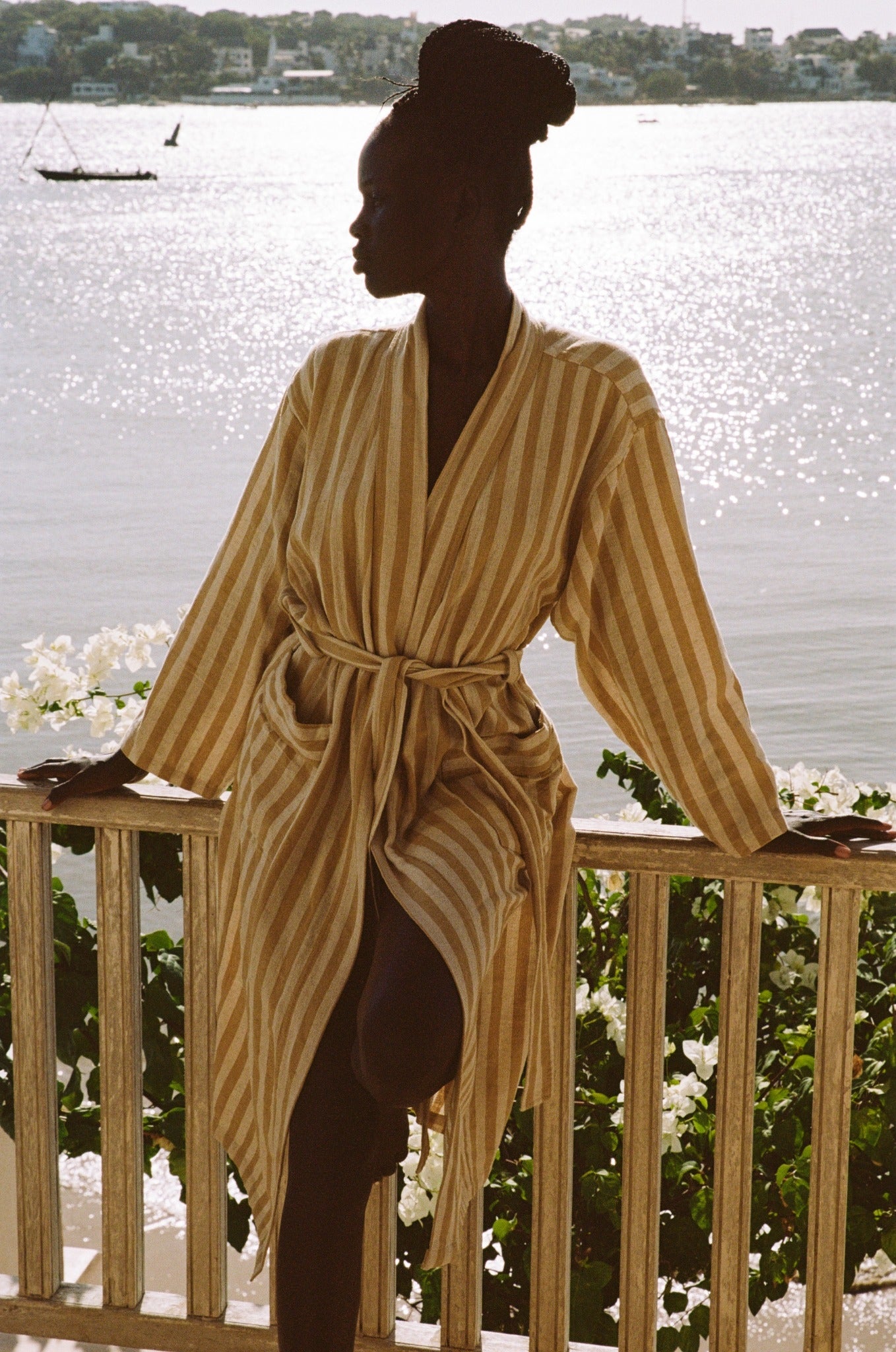 Striped Mustard Robe