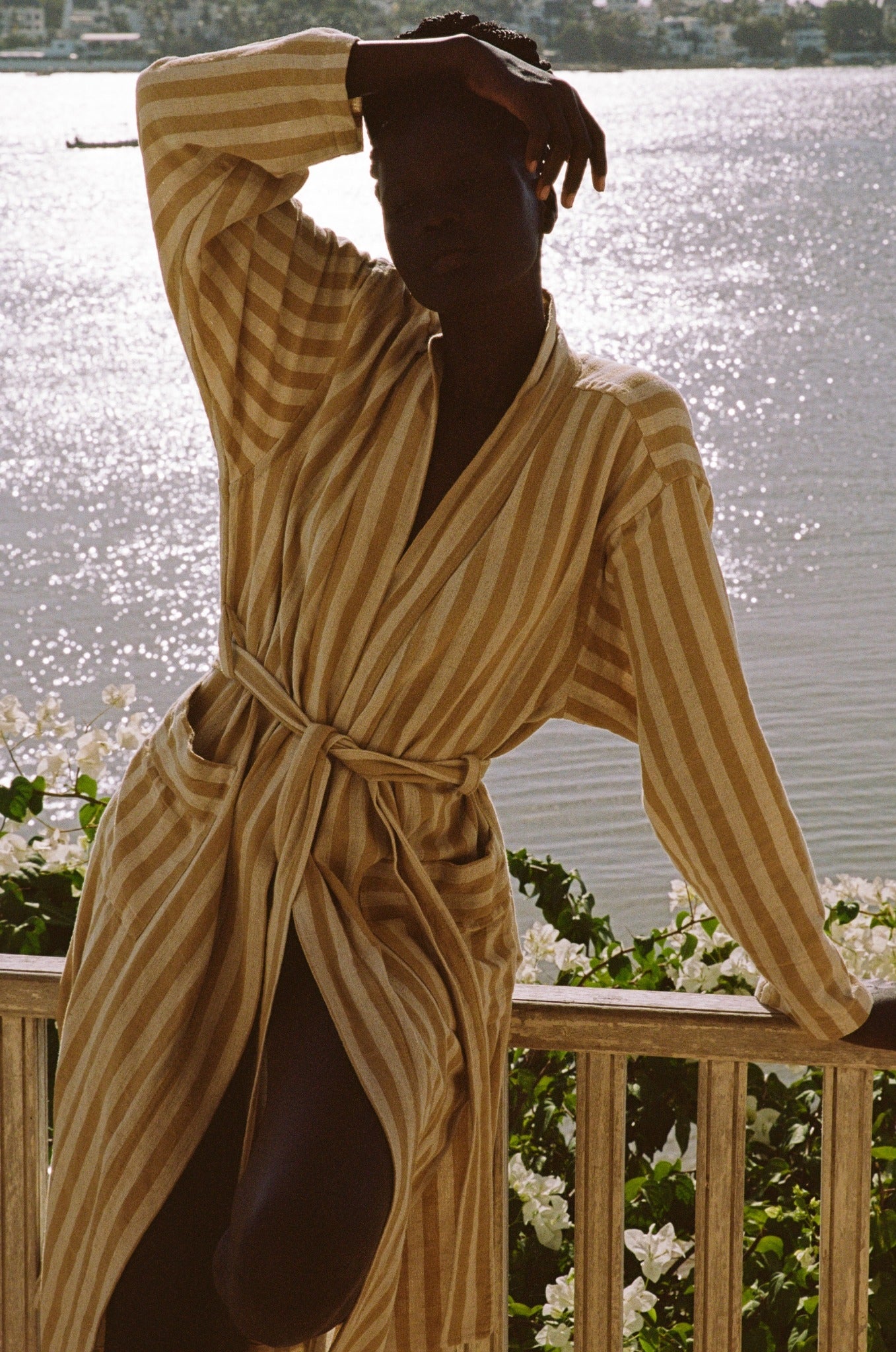 Striped Mustard Robe