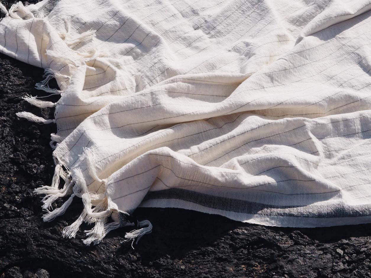 bahia black natural fibers beach towel
