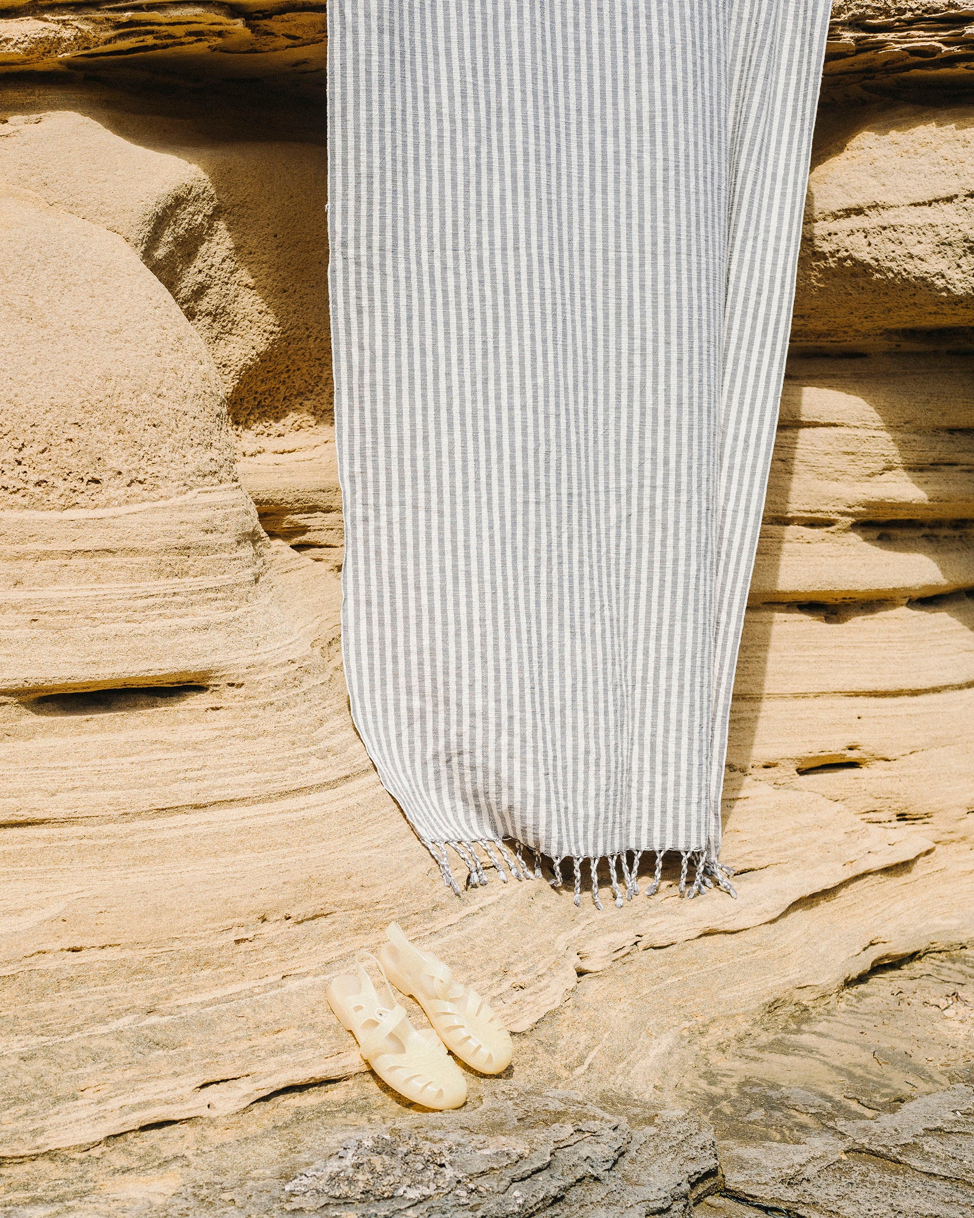 striped black towel rocky textures